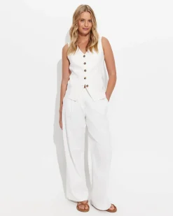 New Sportscraft Rosa Longline Vest in White