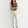 Fashion Sportscraft Rosa Stripe Linen Pant in Whitekhaki White/khaki