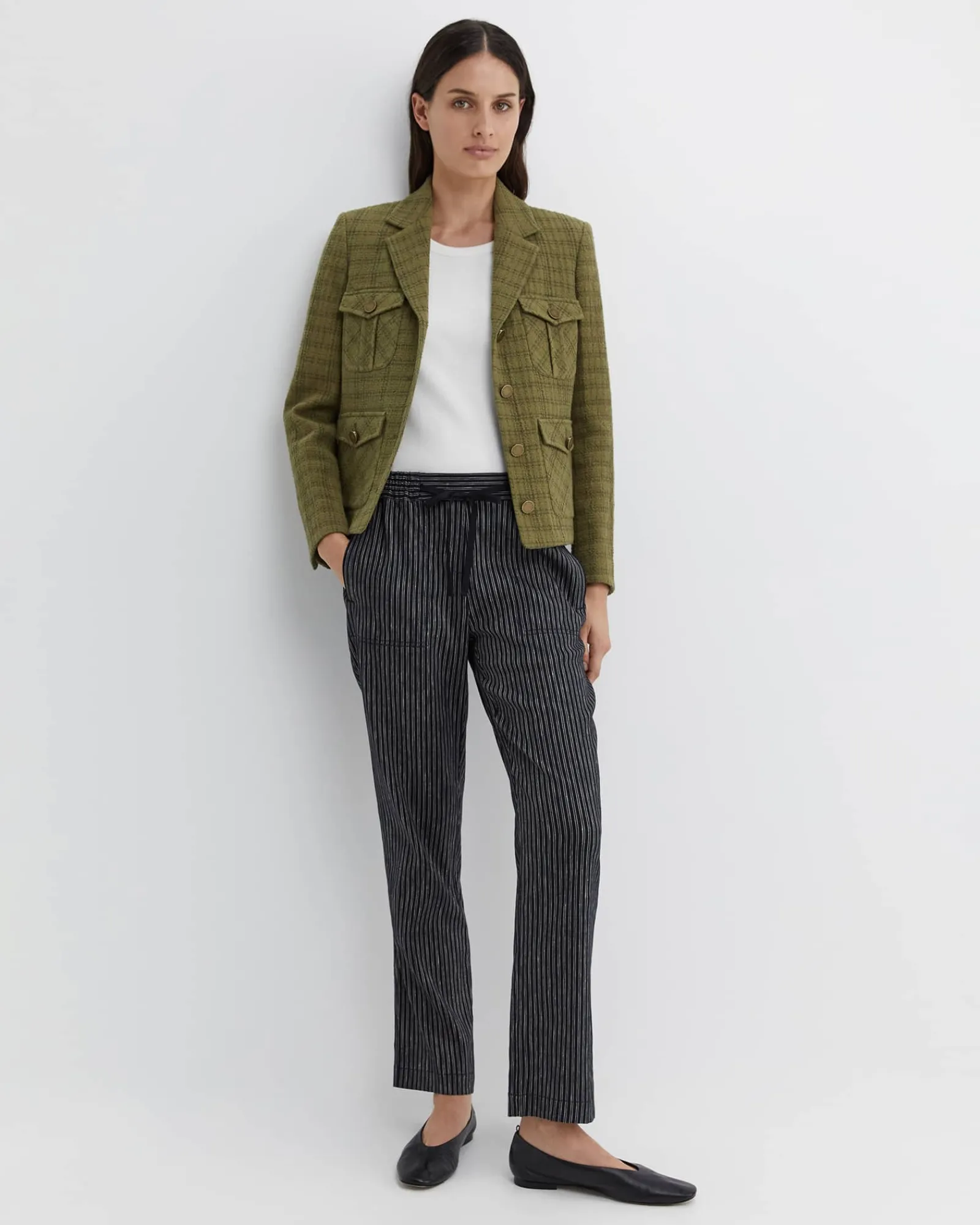 Online Sportscraft Rosa Stripe Linen Pant in Navywhite Navy/white