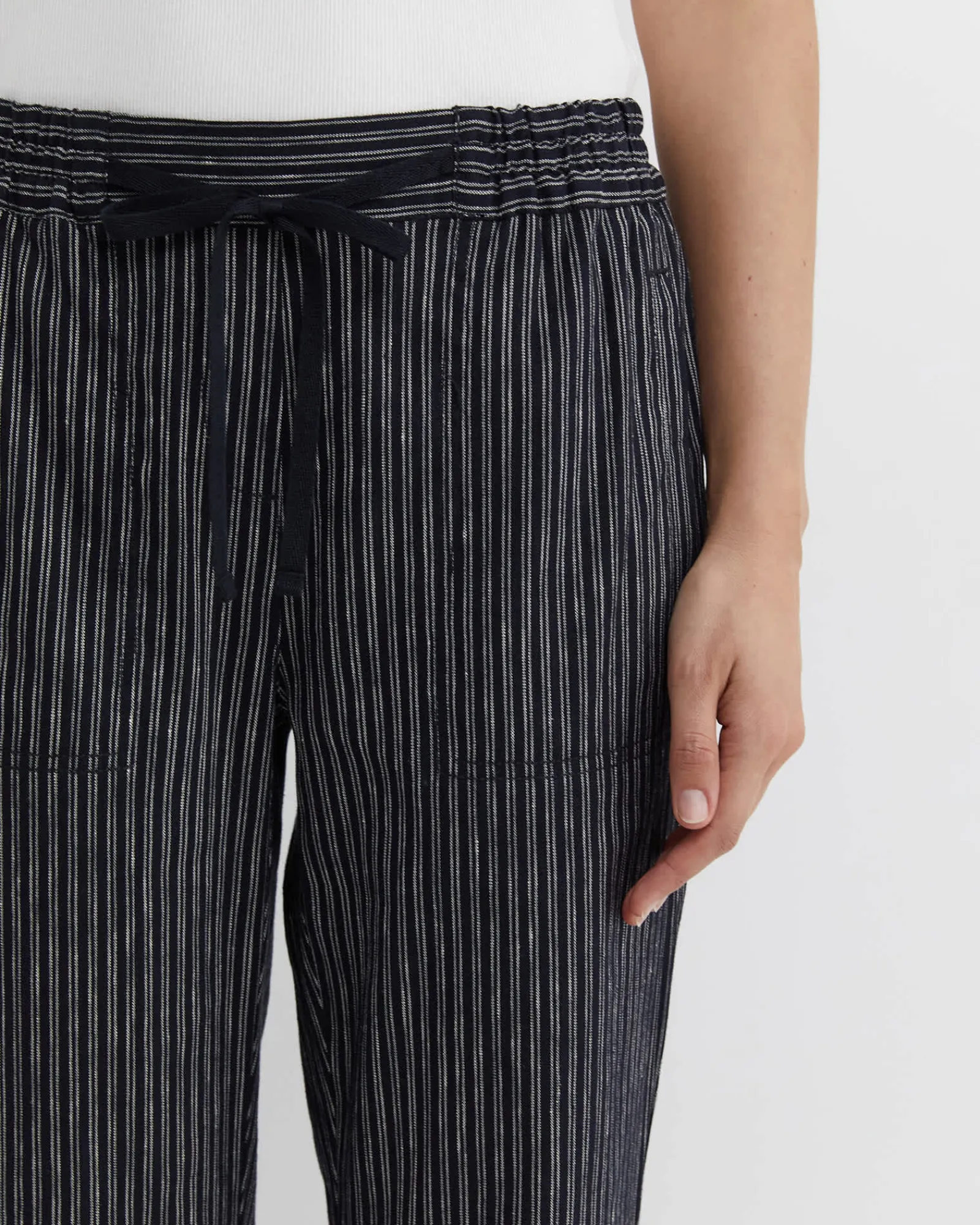 Online Sportscraft Rosa Stripe Linen Pant in Navywhite Navy/white