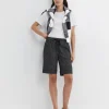 Best Sportscraft Rosa Stripe Linen Short in Navywhite Navy/white