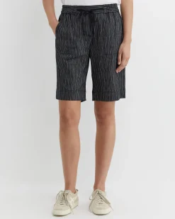 Best Sportscraft Rosa Stripe Linen Short in Navywhite Navy/white