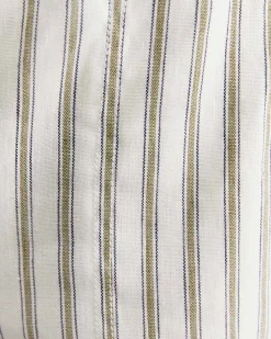 Best Sportscraft Rosa Stripe Linen Short in Whitekhaki White/khaki