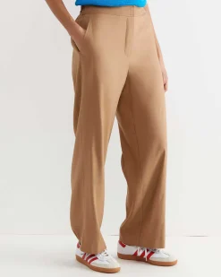 Outlet Sportscraft Rosa Wide Leg Linen Pant in Tan