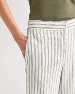 Discount Sportscraft Rosa Wide Leg Linen Pant in Whitekhaki White/khaki