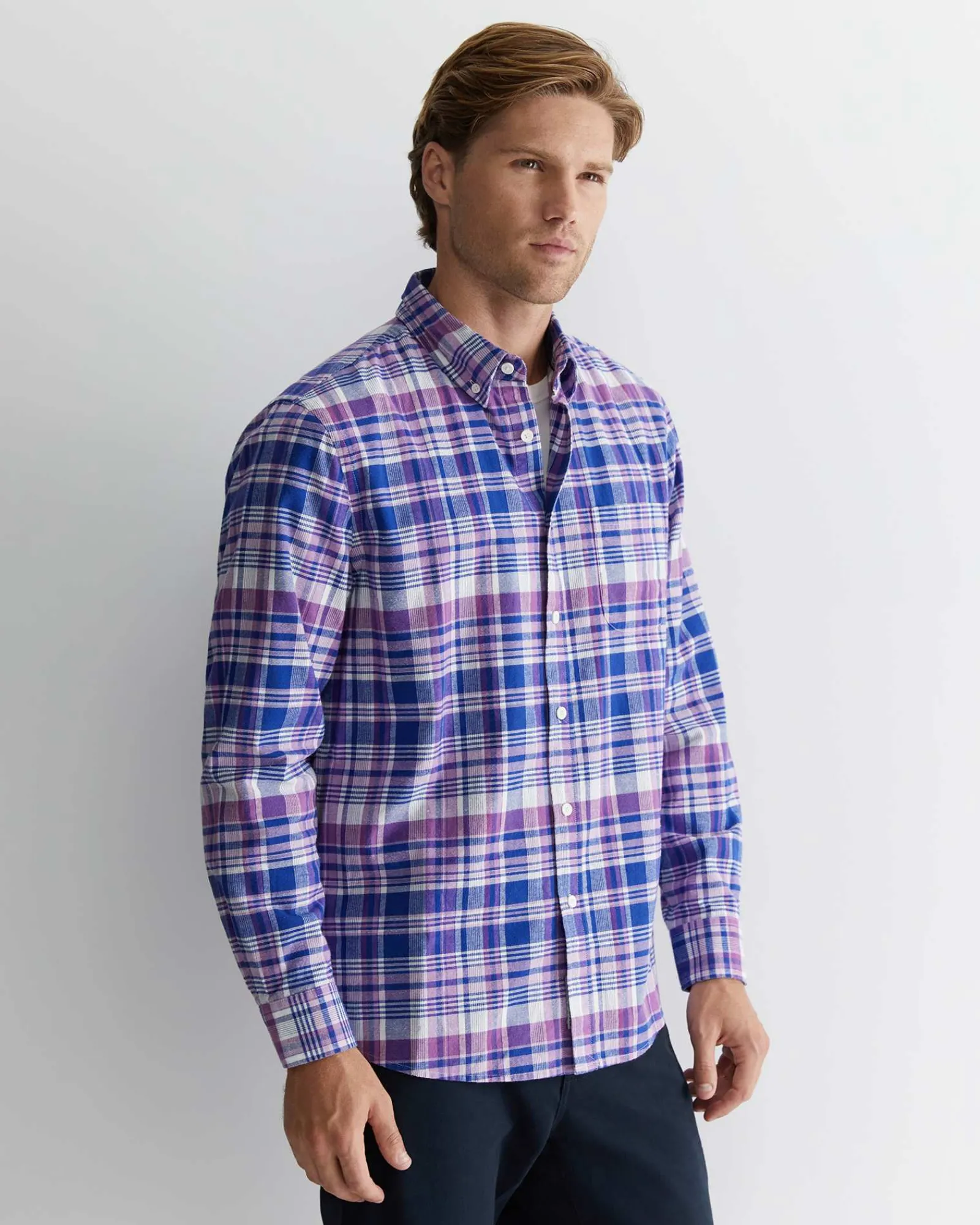 Best Sportscraft Rundel Check Shirt in Purple