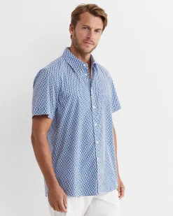 Outlet Sportscraft Russel Short Sleeve Shirt in Whitemulti White/multi