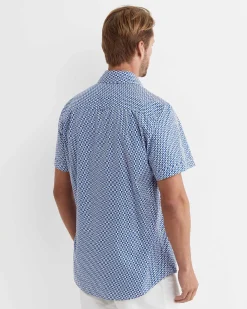 Outlet Sportscraft Russel Short Sleeve Shirt in Whitemulti White/multi