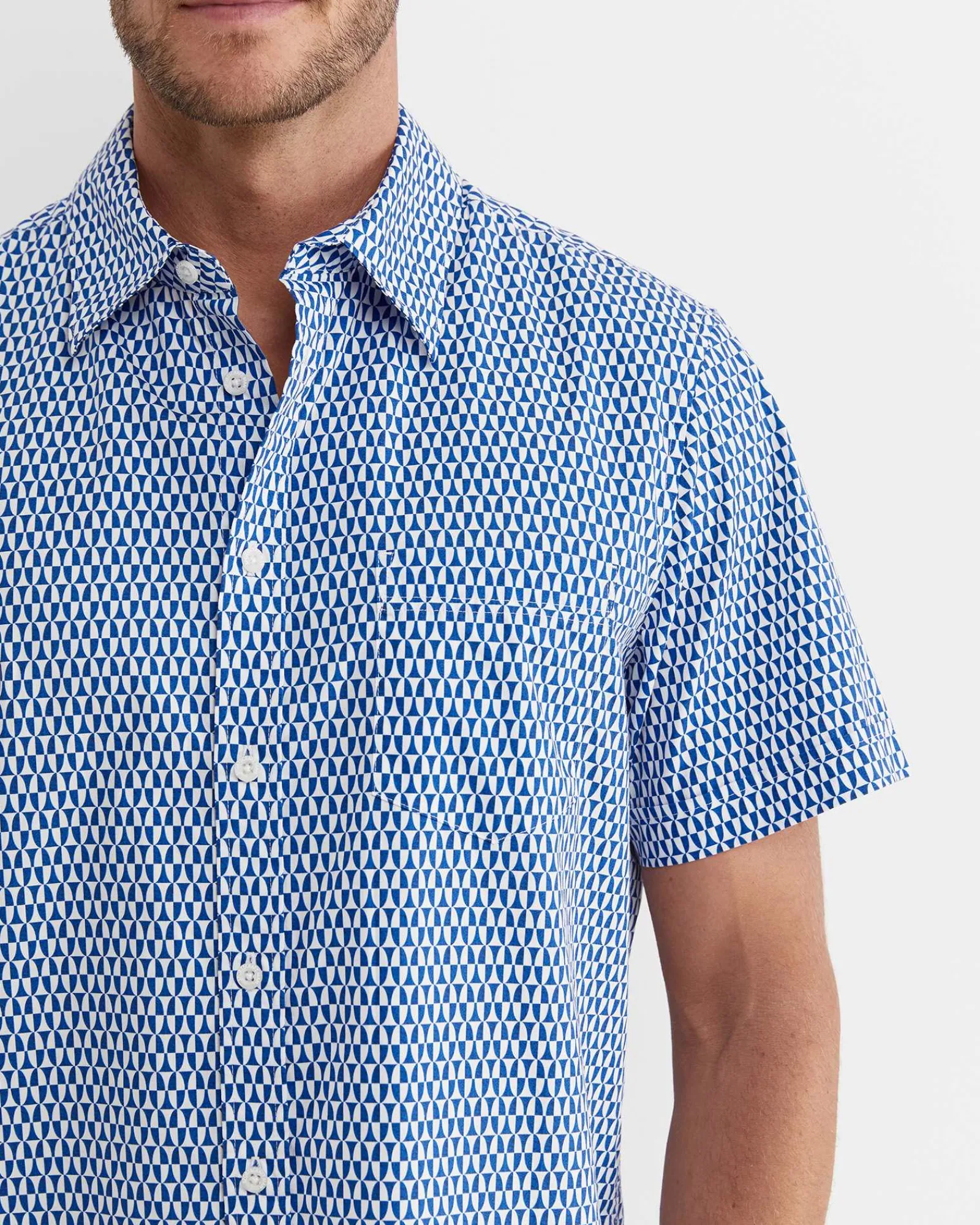 Outlet Sportscraft Russel Short Sleeve Shirt in Whitemulti White/multi