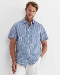Outlet Sportscraft Russel Short Sleeve Shirt in Whitemulti White/multi