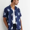 Discount Sportscraft Sail Away Short Sleeve Cuban Shirt in Navy