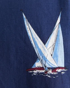 Discount Sportscraft Sail Away Short Sleeve Cuban Shirt in Navy