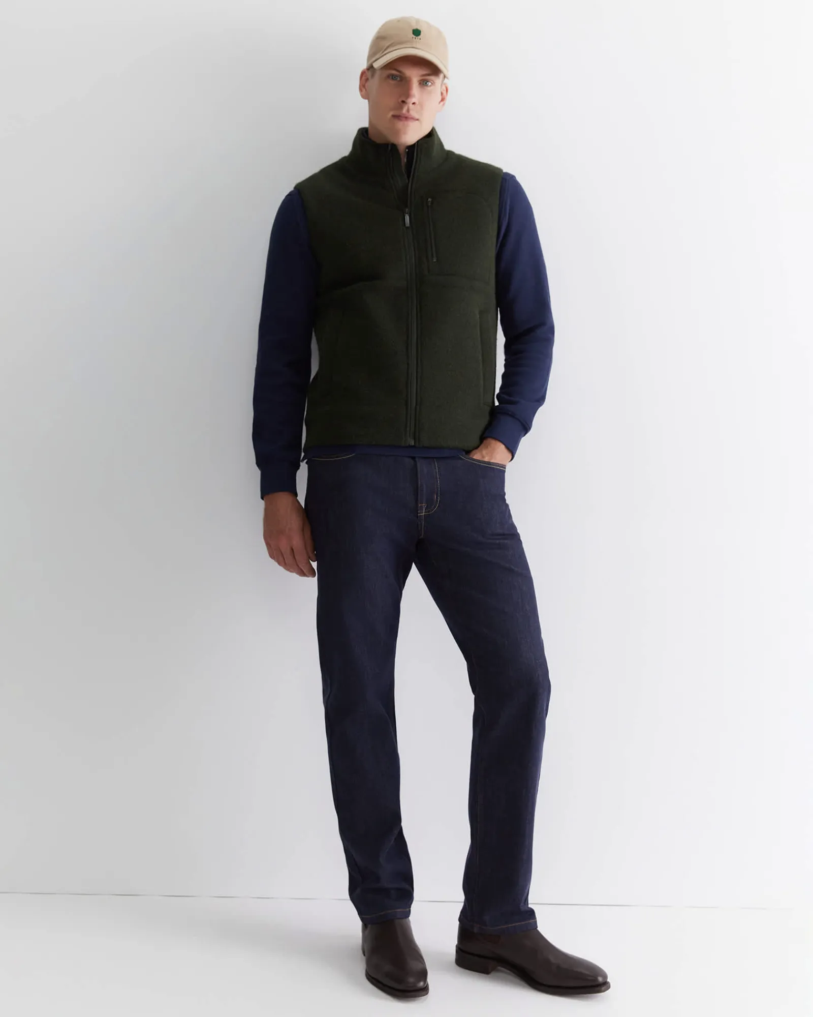 Discount Sportscraft Salford Wool Blend Vest in Khaki
