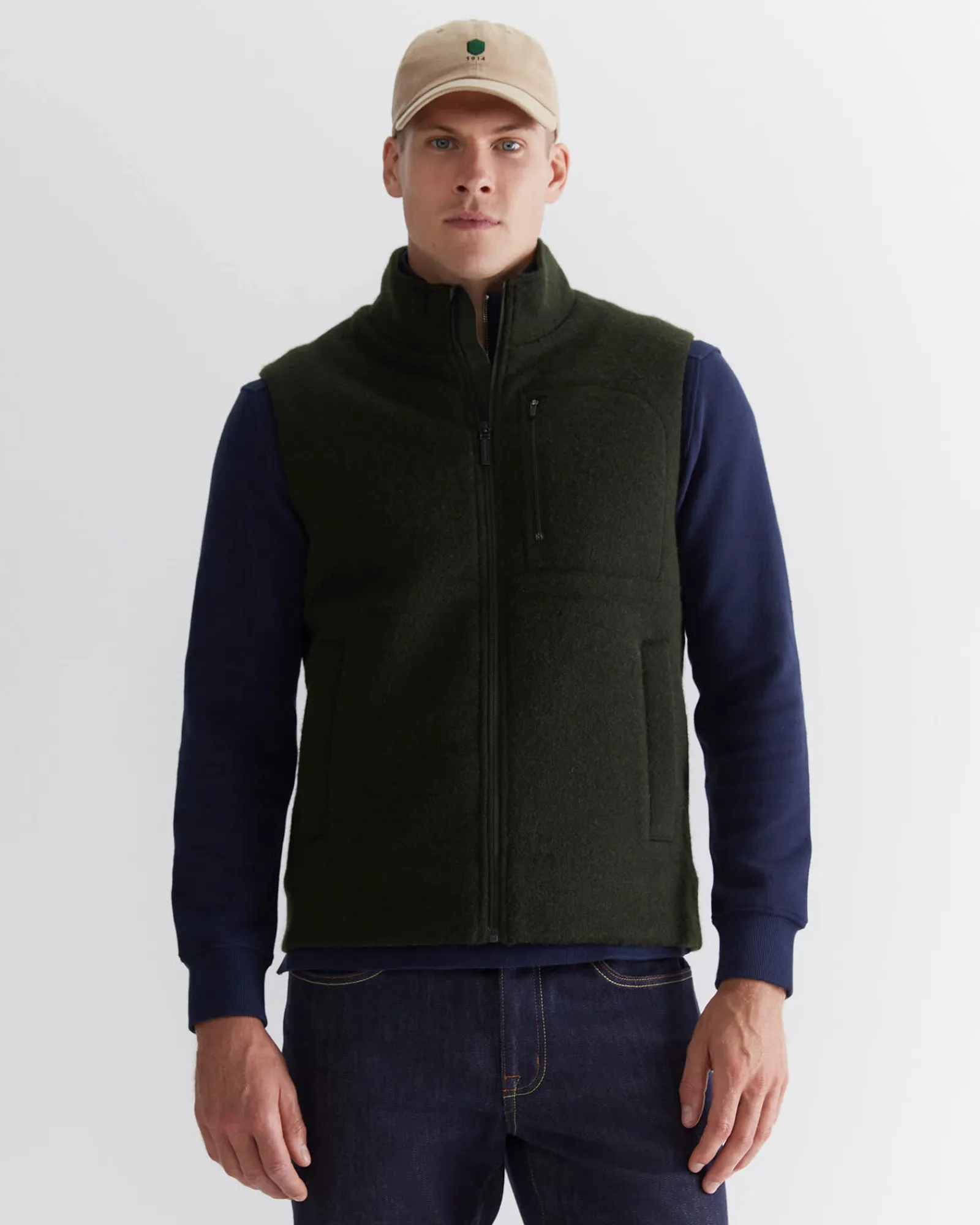 Discount Sportscraft Salford Wool Blend Vest in Khaki