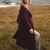 Clearance Sportscraft Saskia Single Breasted Coat in Wine