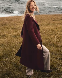 Clearance Sportscraft Saskia Single Breasted Coat in Wine