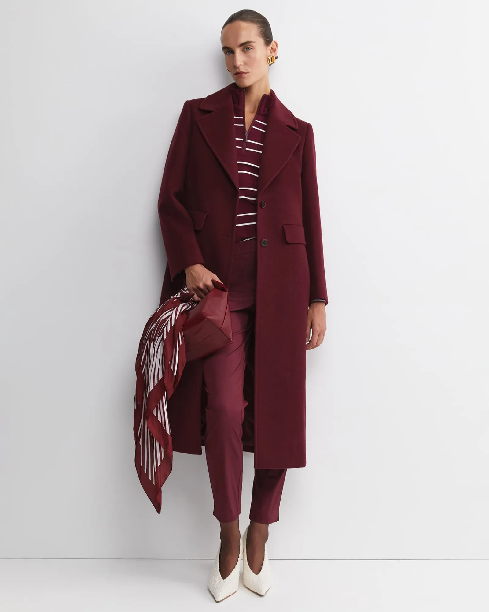 Clearance Sportscraft Saskia Single Breasted Coat in Wine