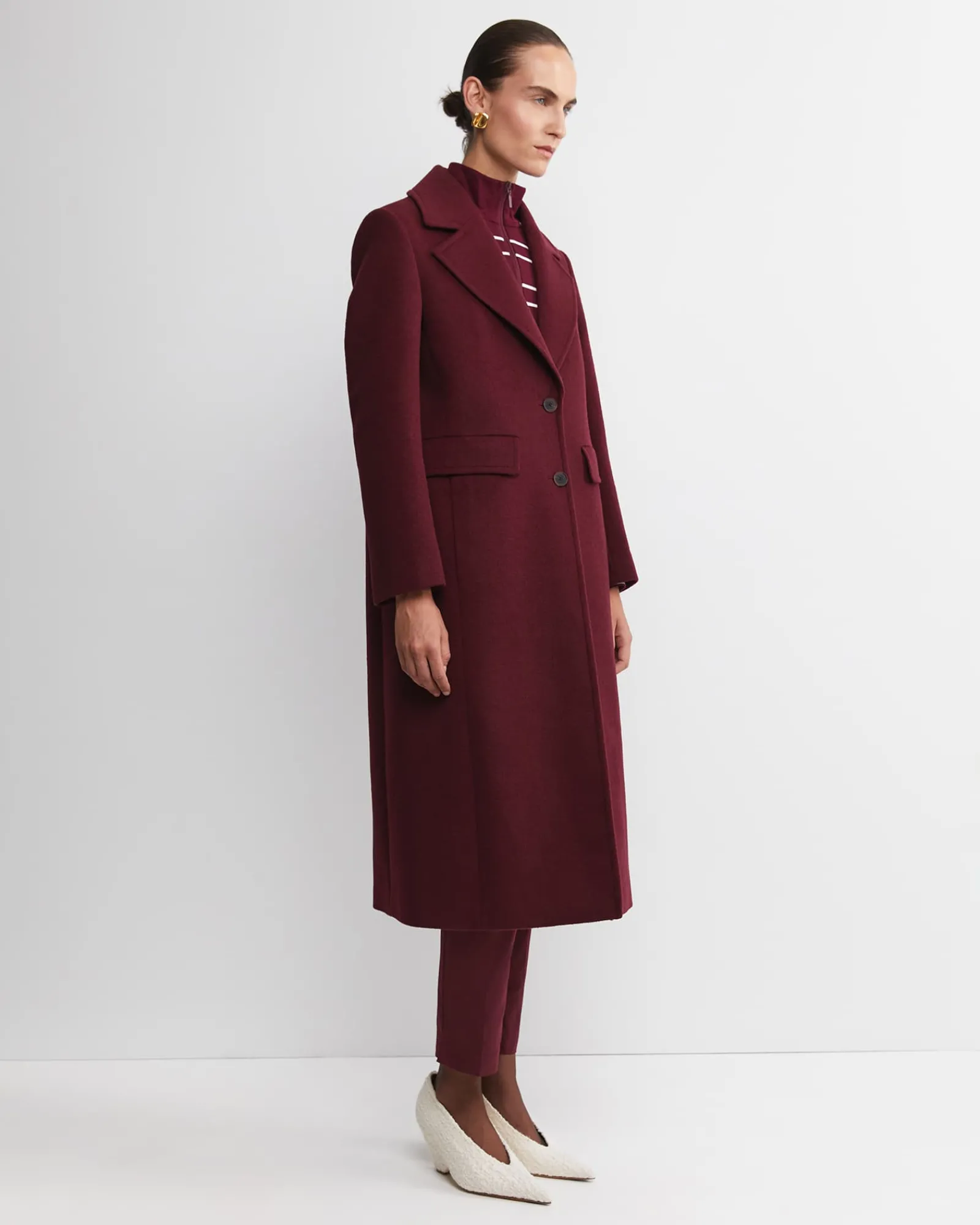 Clearance Sportscraft Saskia Single Breasted Coat in Wine