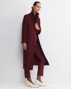 Clearance Sportscraft Saskia Single Breasted Coat in Wine