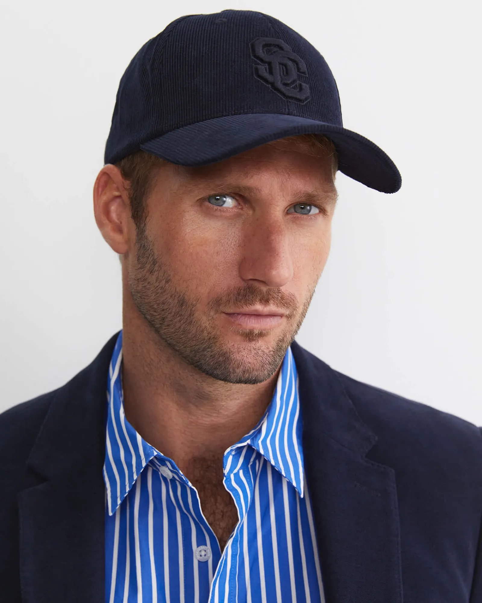 New Sportscraft SC Logo Cord Cap in Navy