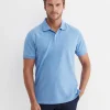 Clearance Sportscraft SC Melange Pique Polo in Blue Melange BlueMelange