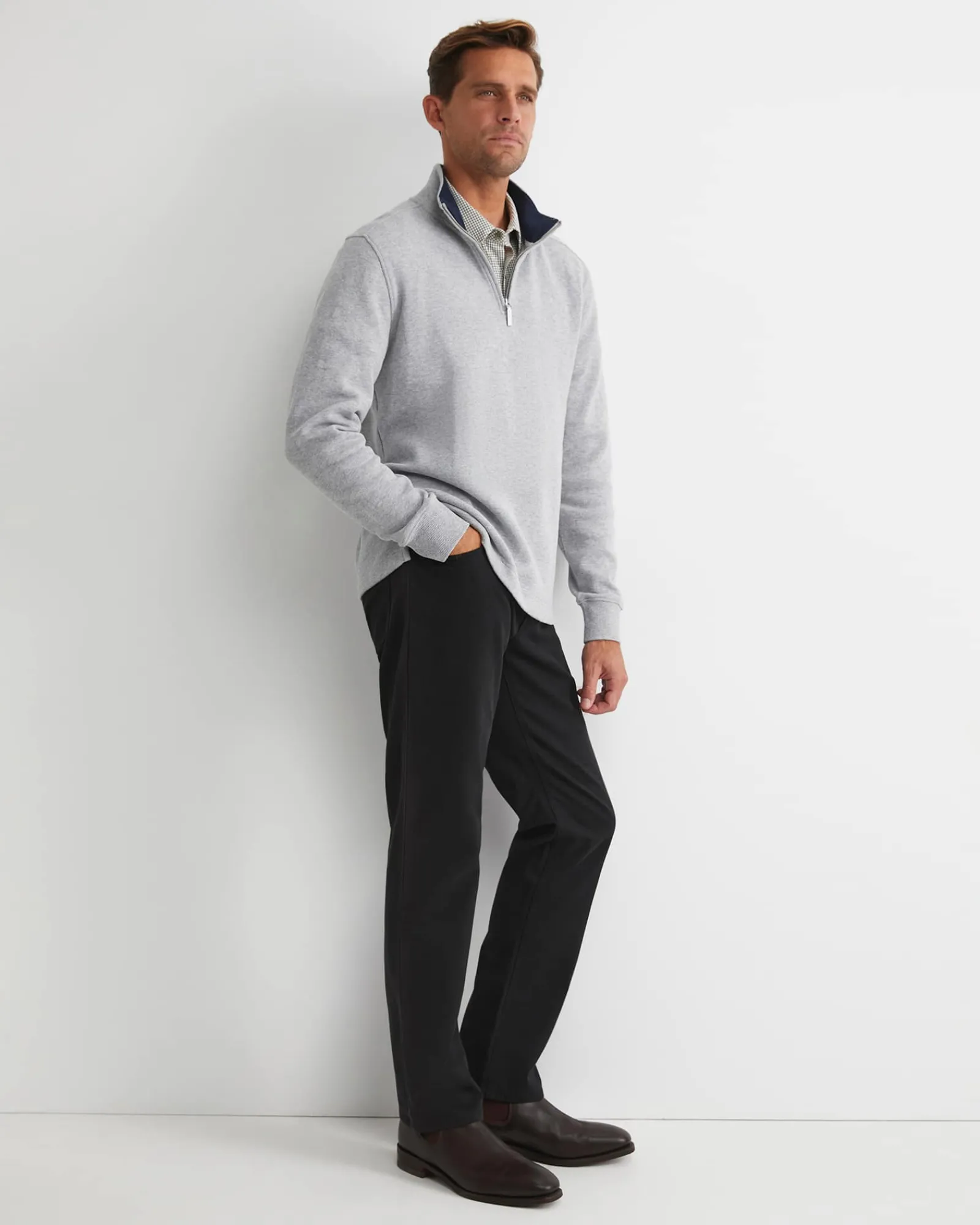 Best Sportscraft SC Quarter Zip Sweat in Grey Melange GreyMelange