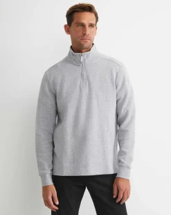 Best Sportscraft SC Quarter Zip Sweat in Grey Melange GreyMelange