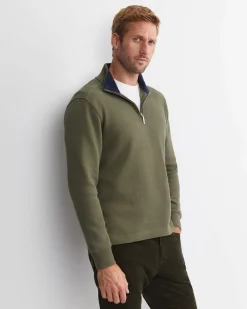 Hot Sportscraft SC Quarter Zip Sweat in Khaki