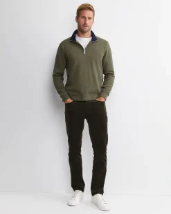 Hot Sportscraft SC Quarter Zip Sweat in Khaki