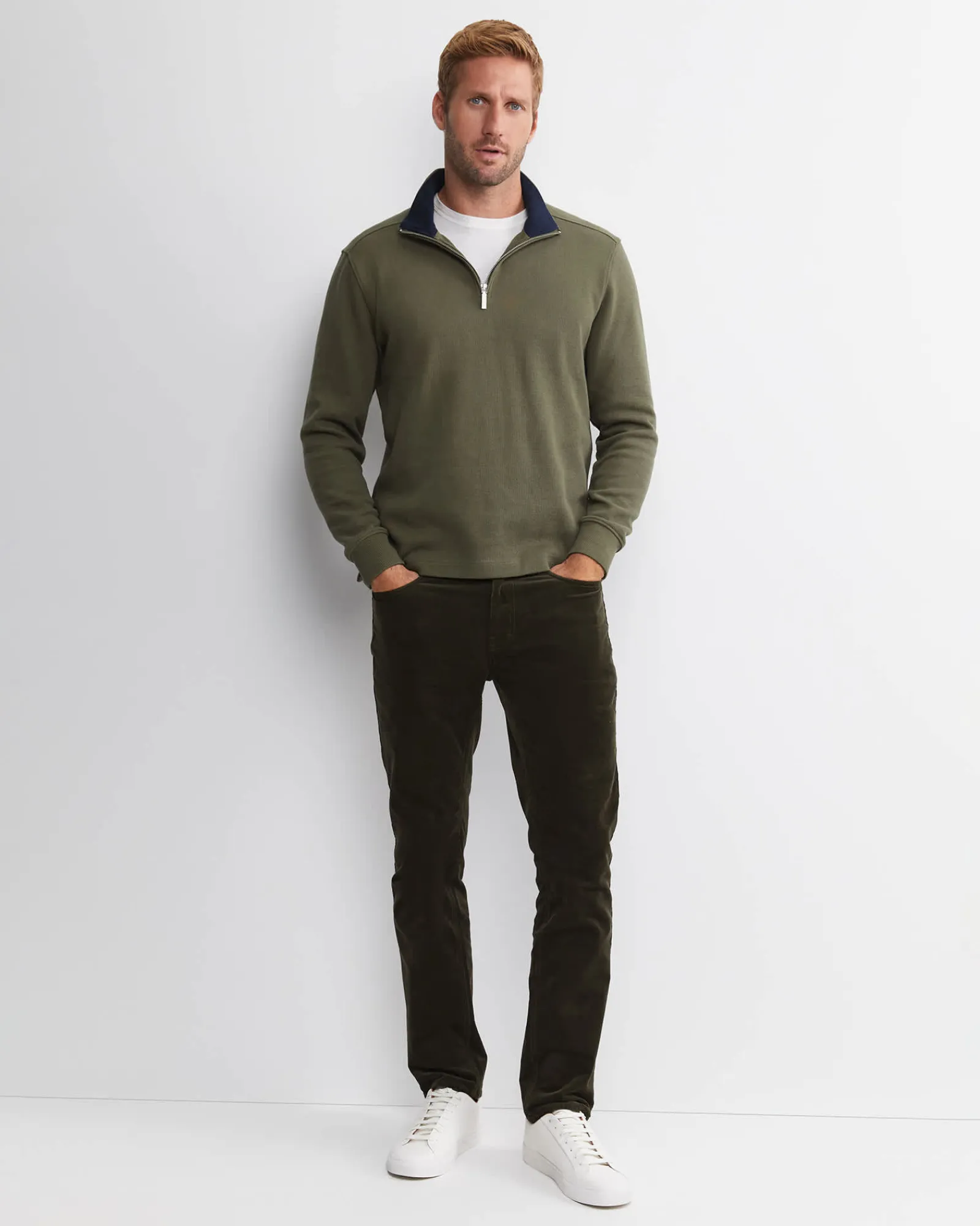 Hot Sportscraft SC Quarter Zip Sweat in Khaki