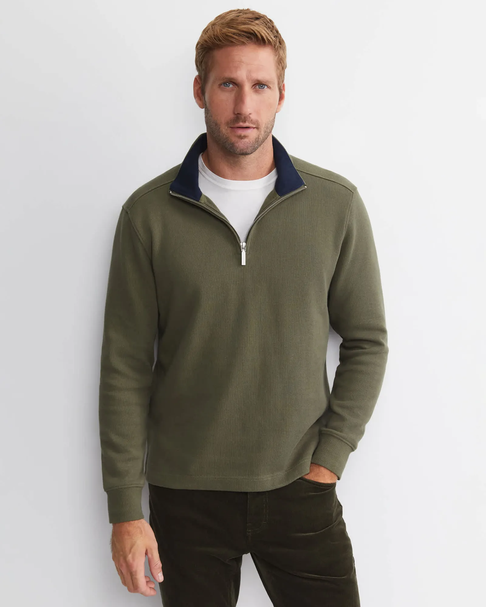 Hot Sportscraft SC Quarter Zip Sweat in Khaki