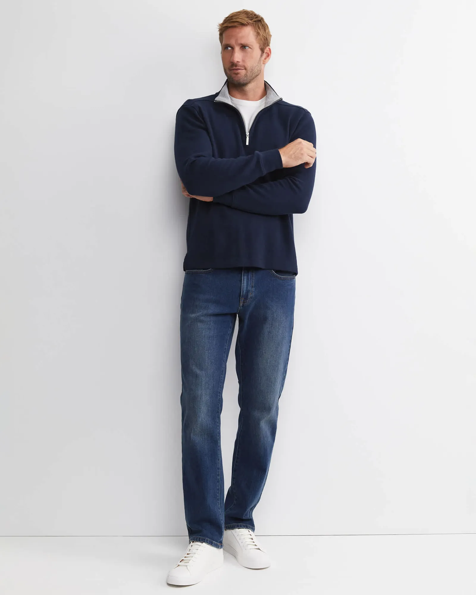 Discount Sportscraft SC Quarter Zip Sweat in Navy