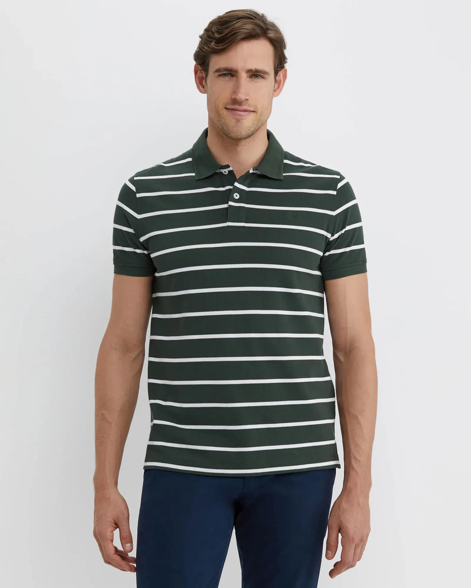 Outlet Sportscraft SC Stripe Pique Polo in Forest