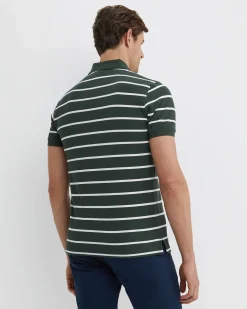 Outlet Sportscraft SC Stripe Pique Polo in Forest