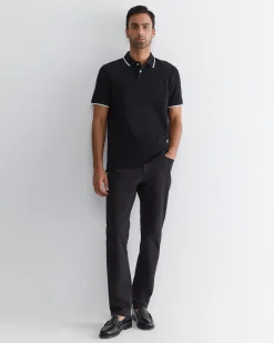 Clearance Sportscraft SC Tipped Pique Polo in Black