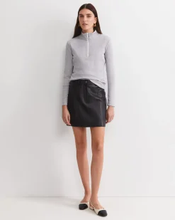 Best Sportscraft SC Zip Funnel Neck Top in Grey Melange GreyMelange