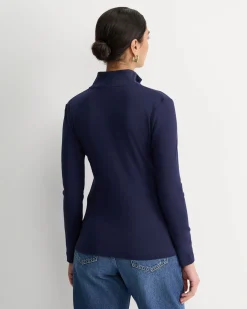 Sale Sportscraft SC Zip Funnel Neck Top in Navy