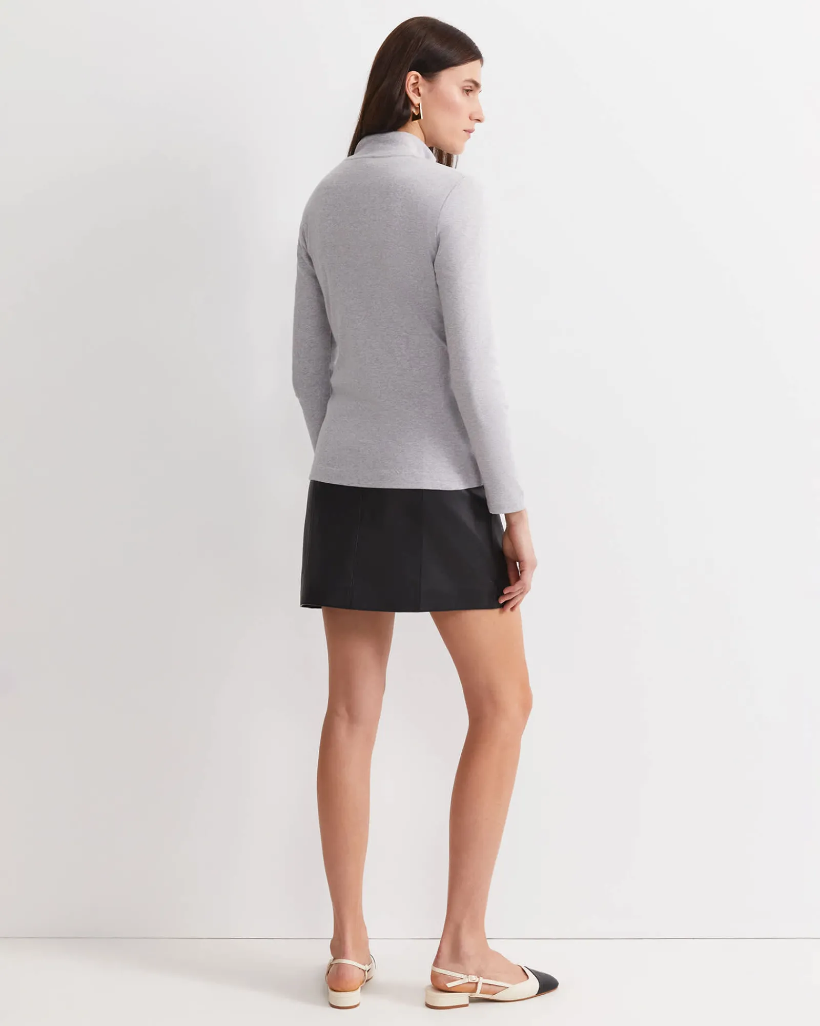 Best Sportscraft SC Zip Funnel Neck Top in Grey Melange GreyMelange