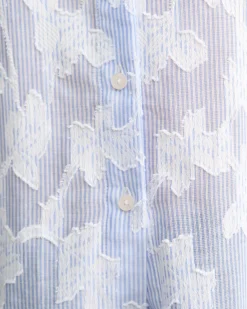 Fashion Sportscraft Sedonia Clip Back Shirt in Whiteblue White/blue