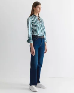 Hot Sportscraft Serena Stripe Shirt in Whitegreen White/green