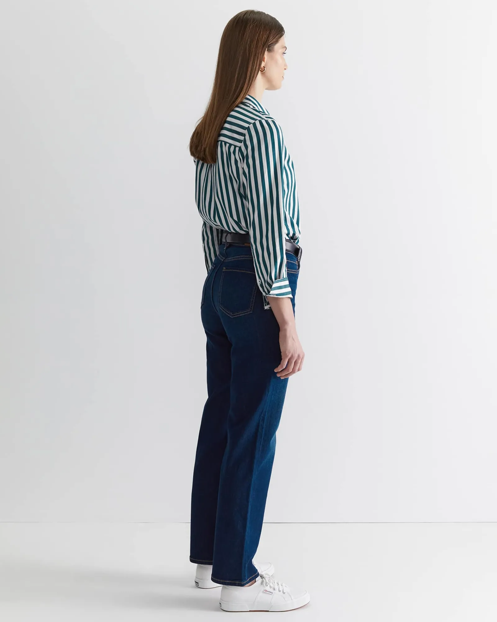 Hot Sportscraft Serena Stripe Shirt in Whitegreen White/green
