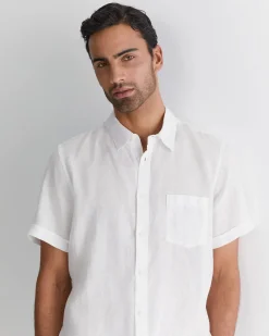 Hot Sportscraft Short Sleeve Linen Shirt in White