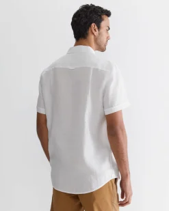 Hot Sportscraft Short Sleeve Linen Shirt in White