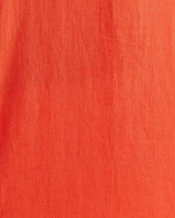 Outlet Sportscraft Short Sleeve Linen Shirt in Tangerine