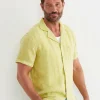 Online Sportscraft Short Sleeve Stanton Linen Shirt in Lime