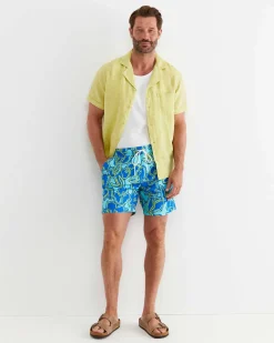 Online Sportscraft Short Sleeve Stanton Linen Shirt in Lime