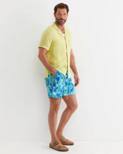 Online Sportscraft Short Sleeve Stanton Linen Shirt in Lime