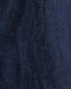 Best Sportscraft Short Sleeve Stanton Linen Shirt in Navy