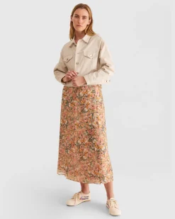 New Sportscraft Siobhan Denim Jacket in Putty