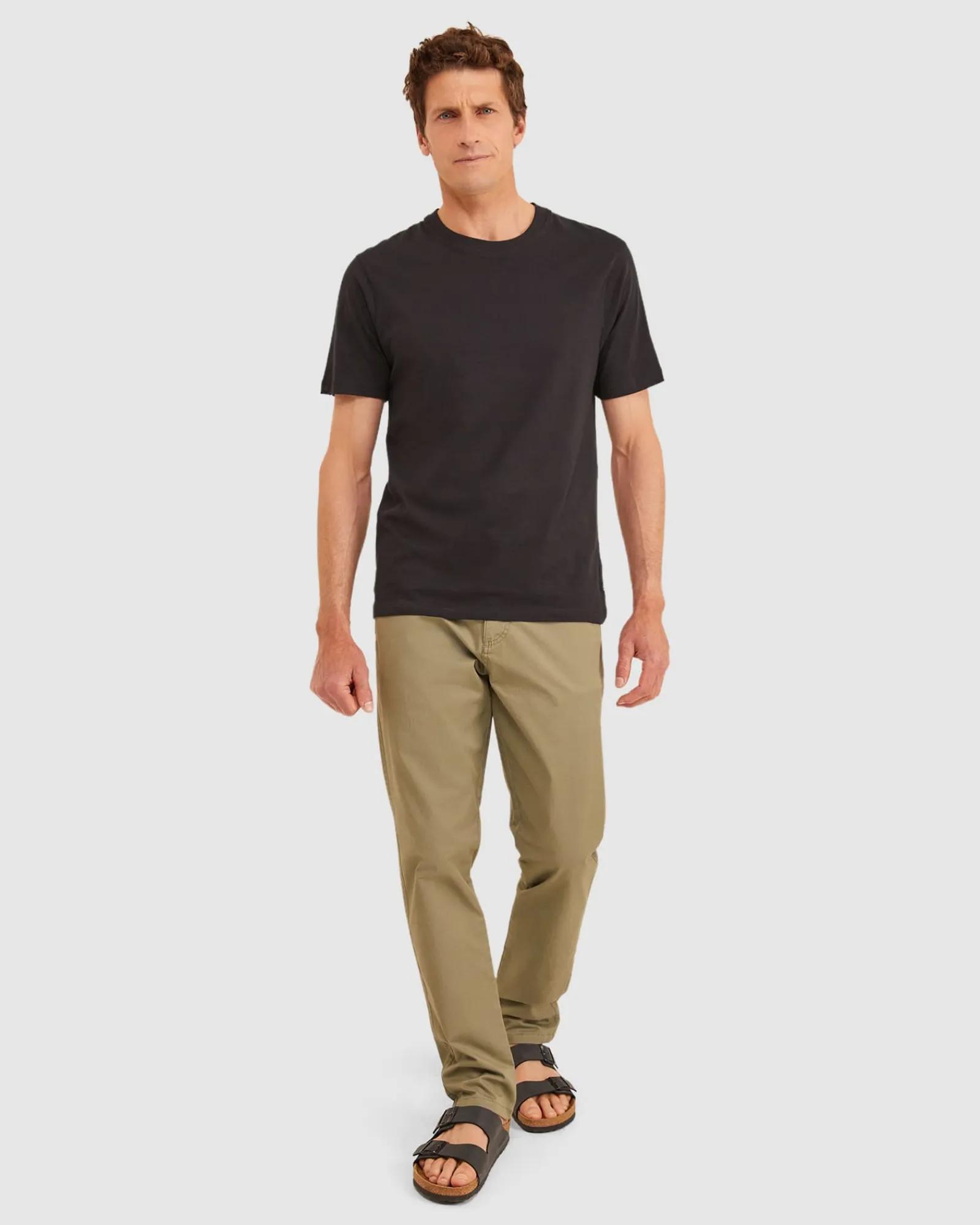 New Sportscraft Smith Tapered Chinos in Olive